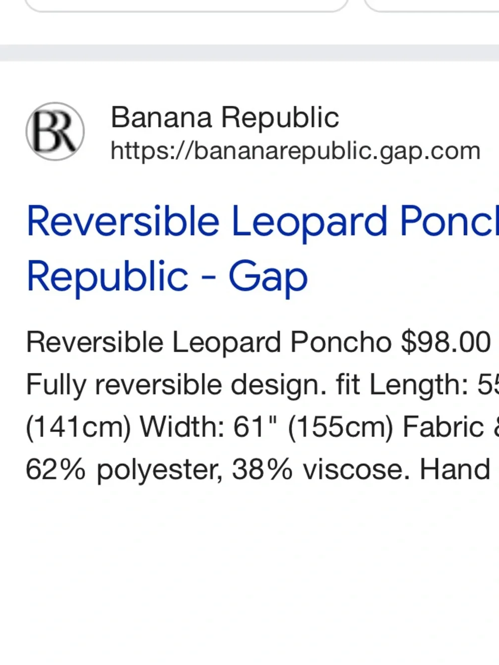 Banana Republic lightweight poncho